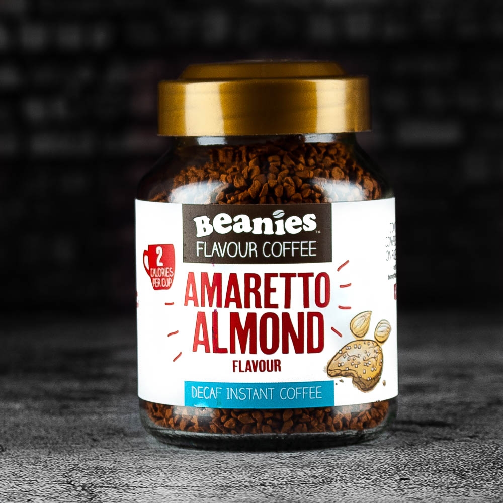 beanies amaretto almond decaf coffee 2 calories per cup