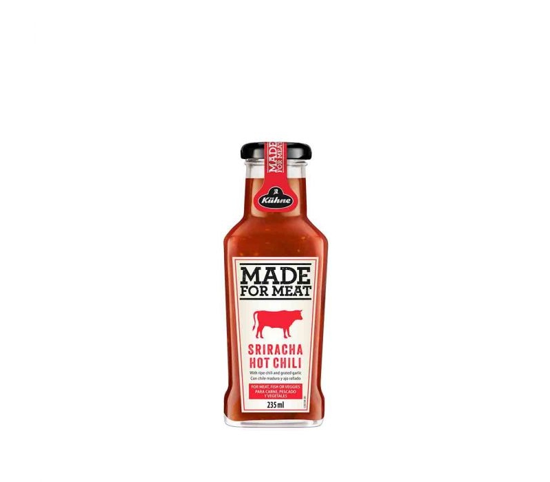 kuhne made for meat sriracha hot chilli 235ml