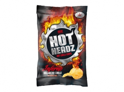 hot-headz! habanero inferno potato chips x 2 large 142g bags