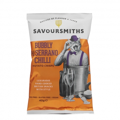 savoursmiths- bubbly and serrano chilli crisps 40g 