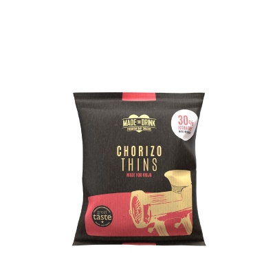 made for drink chorizo thins 30% extra free 