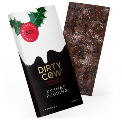 dirty cow xxxmas pudding chocolate dairy free and vegan 100g